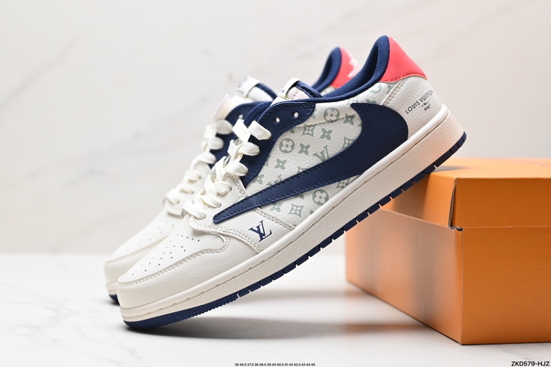 Travis Scott x Fragment Design x Jordan Air Jordan 1 Low OG SP AJ1 乔1 LV联名低帮文化休闲板鞋  LJ5188-002