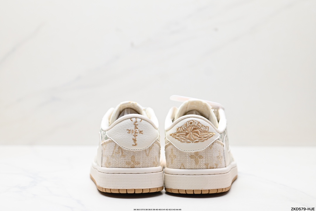 Travis Scott x Fragment Design x Jordan Air Jordan 1 Low OG SP AJ1 乔1 LV联名低帮文化休闲板鞋  SJ2068-009