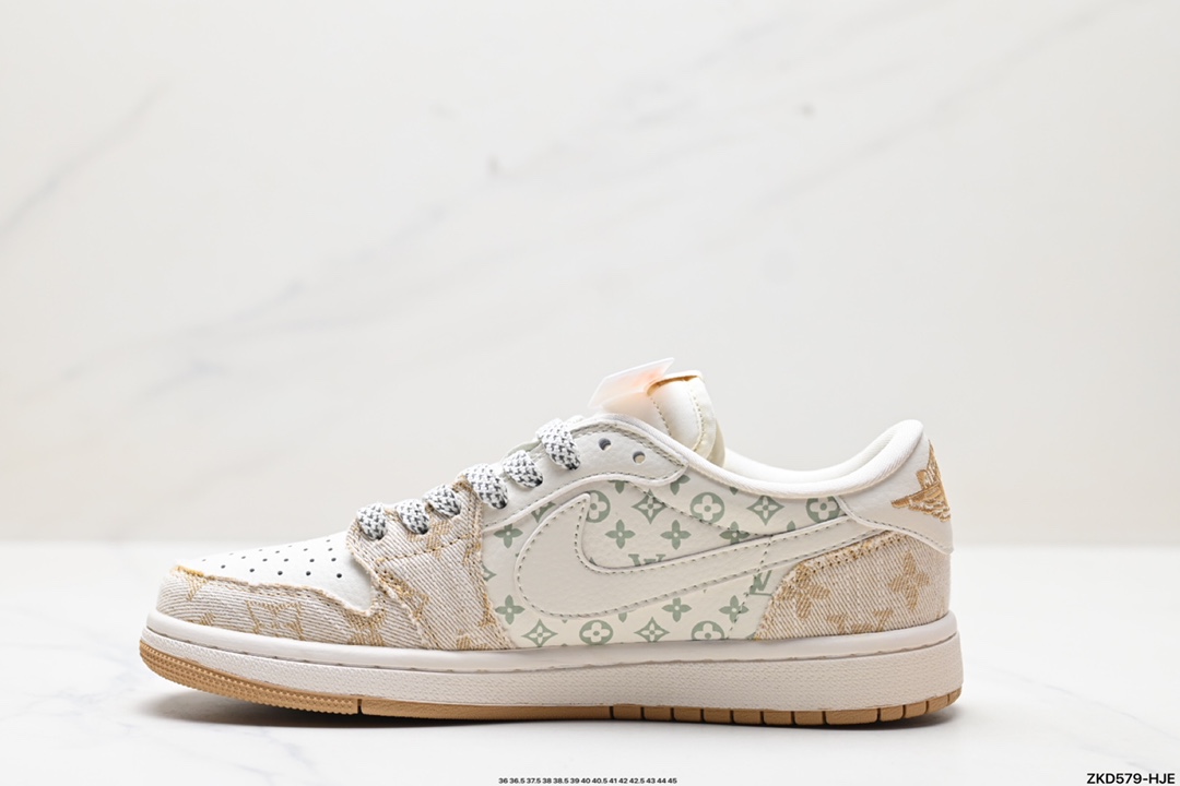 Travis Scott x Fragment Design x Jordan Air Jordan 1 Low OG SP AJ1 乔1 LV联名低帮文化休闲板鞋  SJ2068-009