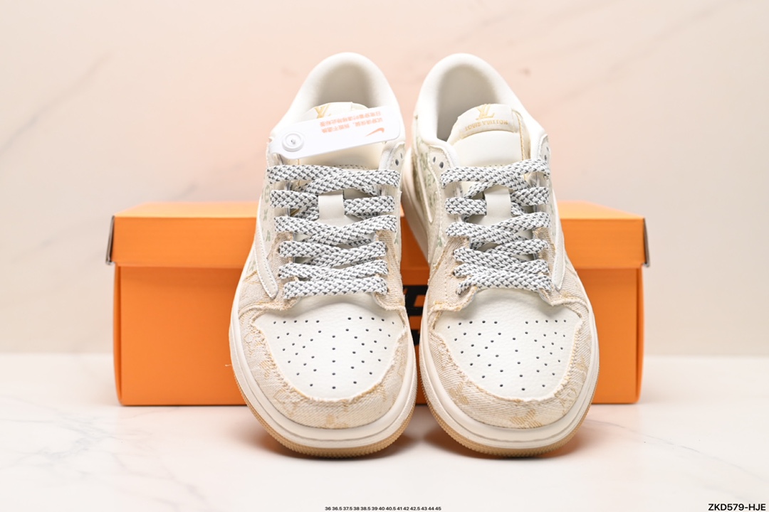 Travis Scott x Fragment Design x Jordan Air Jordan 1 Low OG SP AJ1 乔1 LV联名低帮文化休闲板鞋  SJ2068-009