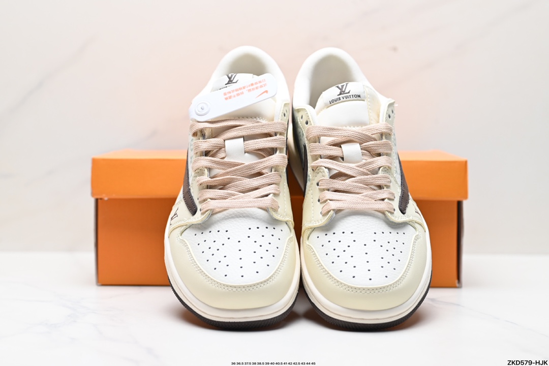 Travis Scott x Fragment Design x Jordan Air Jordan 1 Low OG SP AJ1 乔1 LV联名低帮文化休闲板鞋  LJ5188-006