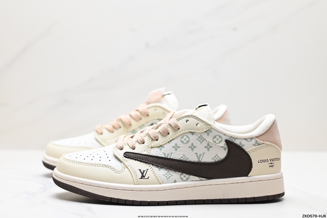 Travis Scott x Fragment Design x Jordan Air Jordan 1 Low OG SP AJ1 乔1 LV联名低帮文化休闲板鞋  LJ5188-006