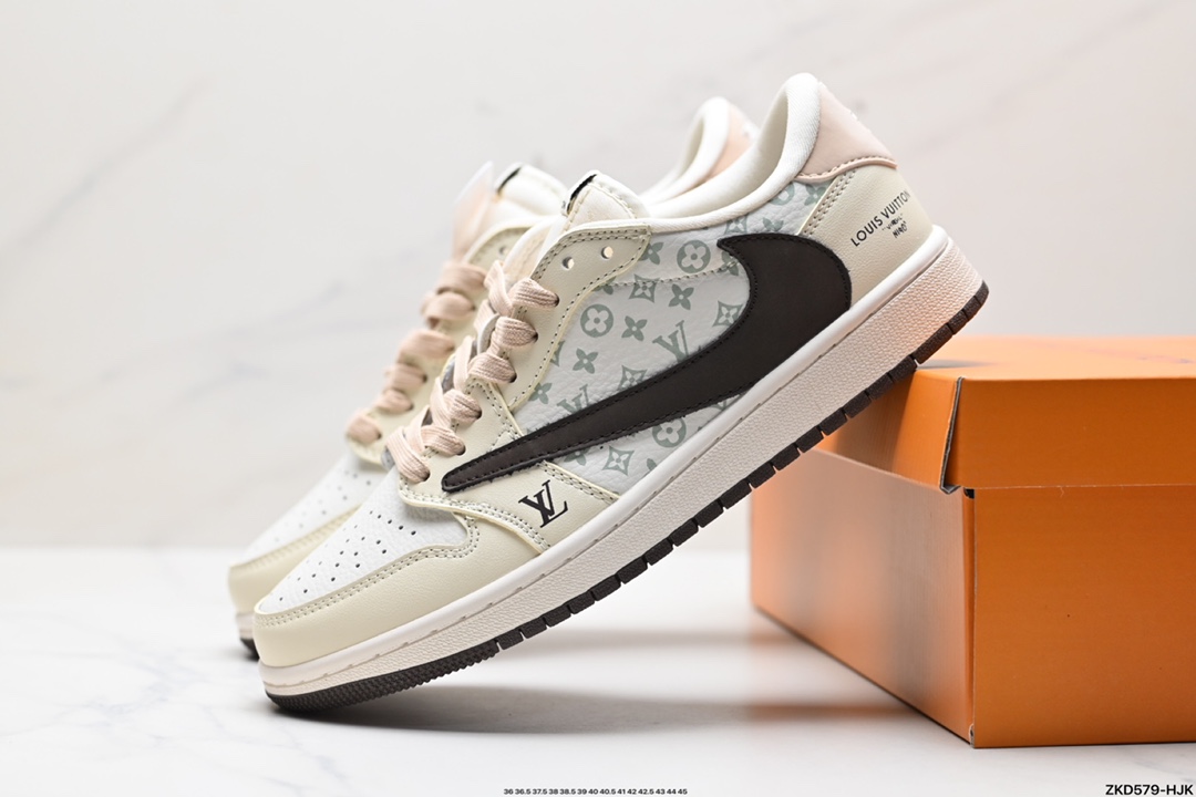 Travis Scott x Fragment Design x Jordan Air Jordan 1 Low OG SP AJ1 乔1 LV联名低帮文化休闲板鞋  LJ5188-006