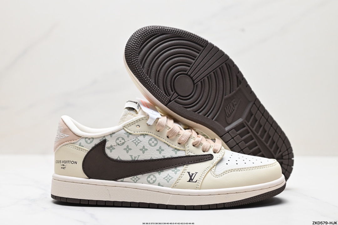 Travis Scott x Fragment Design x Jordan Air Jordan 1 Low OG SP AJ1 乔1 LV联名低帮文化休闲板鞋  LJ5188-006