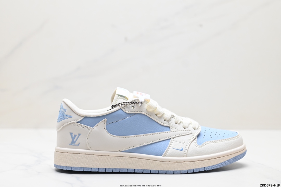 Travis Scott x Fragment Design x Jordan Air Jordan 1 Low OG SP AJ1 乔1 LV联名低帮文化休闲板鞋 BB6588-103