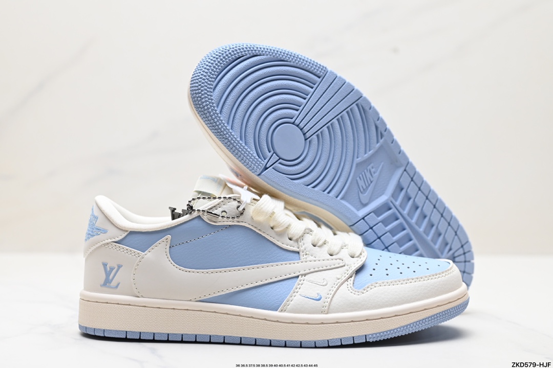 Travis Scott x Fragment Design x Jordan Air Jordan 1 Low OG SP AJ1 乔1 LV联名低帮文化休闲板鞋 BB6588-103