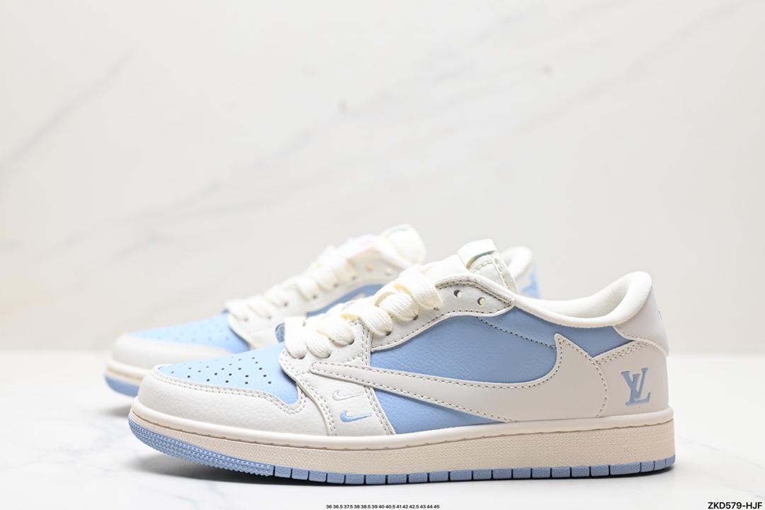 Travis Scott x Fragment Design x Jordan Air Jordan 1 Low OG SP AJ1 乔1 LV联名低帮文化休闲板鞋 BB6588-103