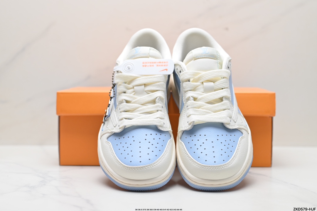 Travis Scott x Fragment Design x Jordan Air Jordan 1 Low OG SP AJ1 乔1 LV联名低帮文化休闲板鞋 BB6588-103