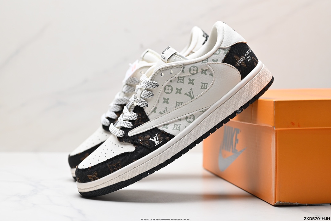 Travis Scott x Fragment Design x Jordan Air Jordan 1 Low OG SP AJ1 乔1 LV联名低帮文化休闲板鞋 SJ2068-103