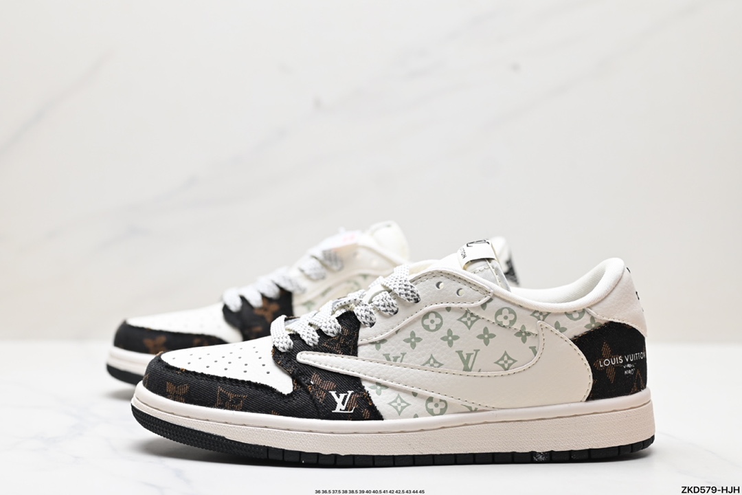 Travis Scott x Fragment Design x Jordan Air Jordan 1 Low OG SP AJ1 乔1 LV联名低帮文化休闲板鞋 SJ2068-103