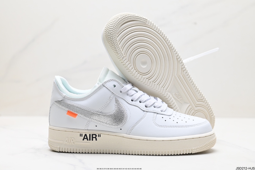 Off-White x Nike Air Force 1'07 Low”Light Green Spark”空军一号经典低帮板鞋 “银勾绿”  DD1876-700