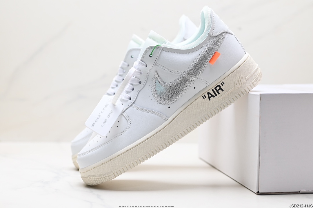 Off-White x Nike Air Force 1'07 Low”Light Green Spark”空军一号经典低帮板鞋 “银勾绿”  DD1876-700