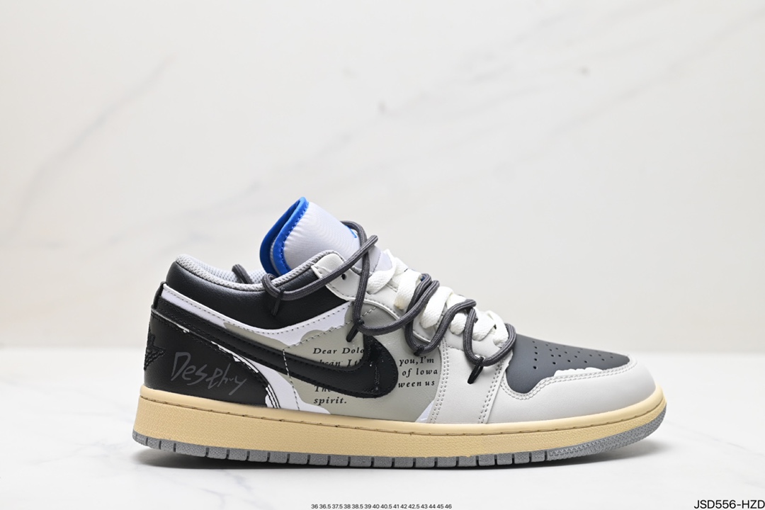 Nike Air Jordan 1 Low 解构抽绳 AJ1乔1低帮休闲板鞋 553558-412