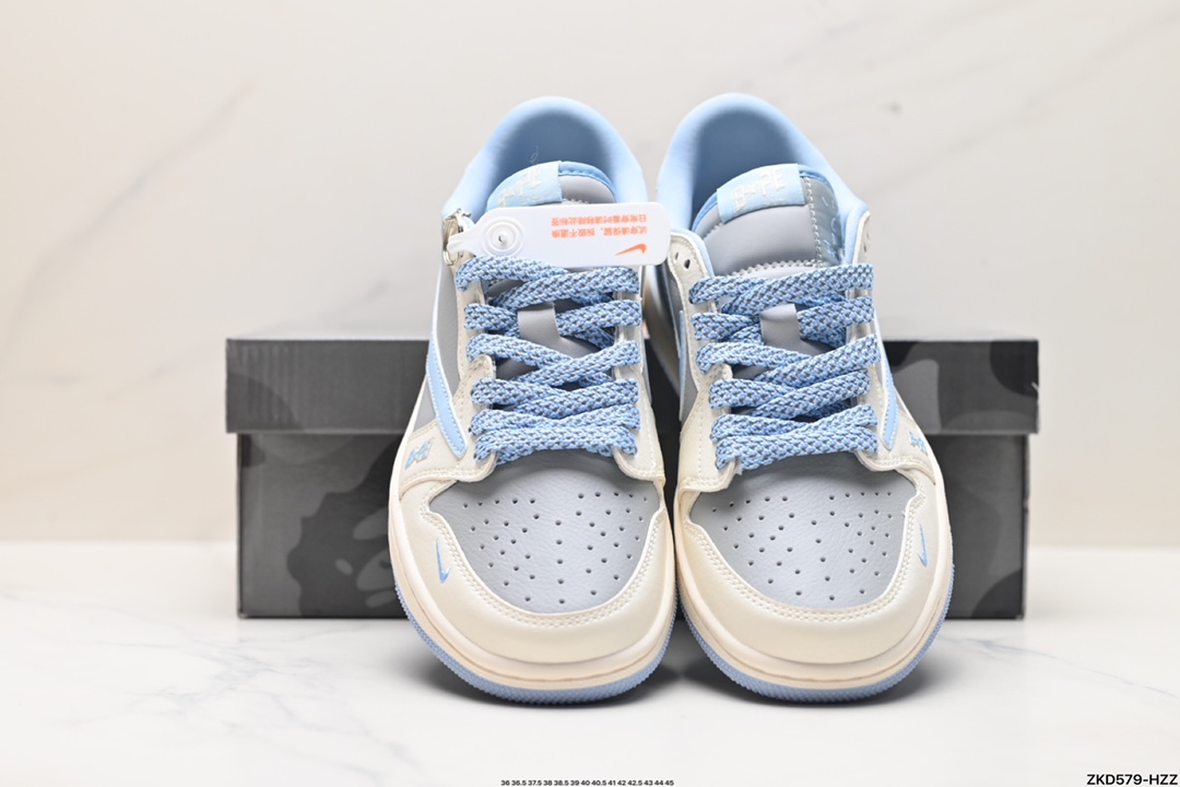 Travis Scott x Fragment Design x Jordan Air Jordan 1 Low OG SP AJ1 乔1 LV联名低帮文化休闲板鞋 BB6588-104