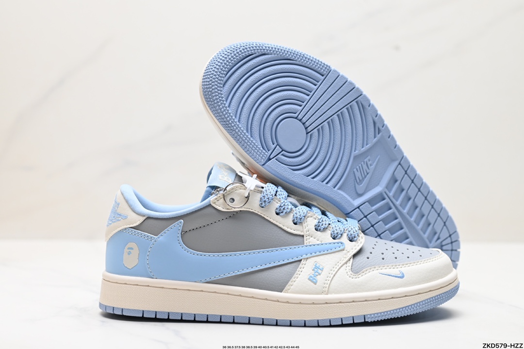 Travis Scott x Fragment Design x Jordan Air Jordan 1 Low OG SP AJ1 乔1 LV联名低帮文化休闲板鞋 BB6588-104