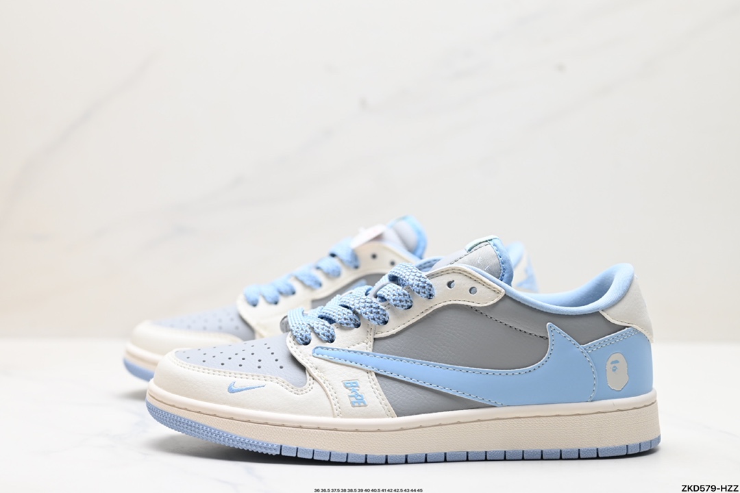 Travis Scott x Fragment Design x Jordan Air Jordan 1 Low OG SP AJ1 乔1 LV联名低帮文化休闲板鞋 BB6588-104