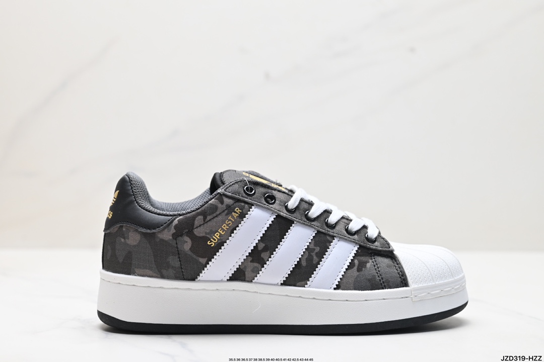 Adidas Originals Superstar XLG 贝壳头系列低帮厚底松糕经典百搭休闲运动板鞋 lF3691