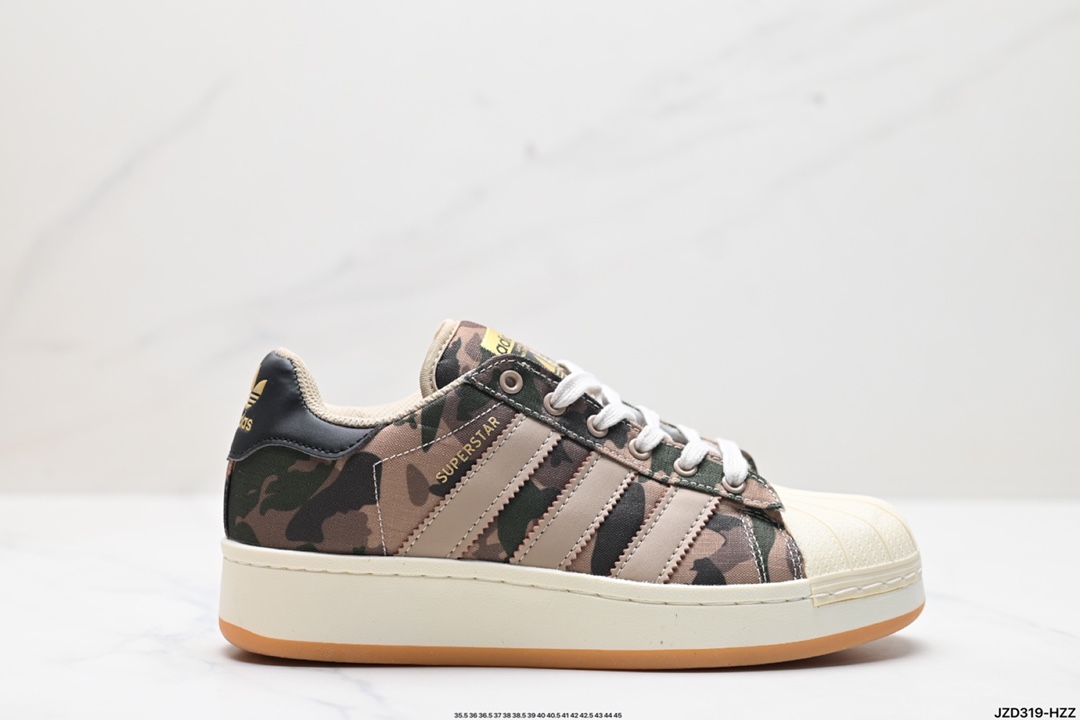 Adidas Originals Superstar XLG 贝壳头系列低帮厚底松糕经典百搭休闲运动板鞋 lF3691