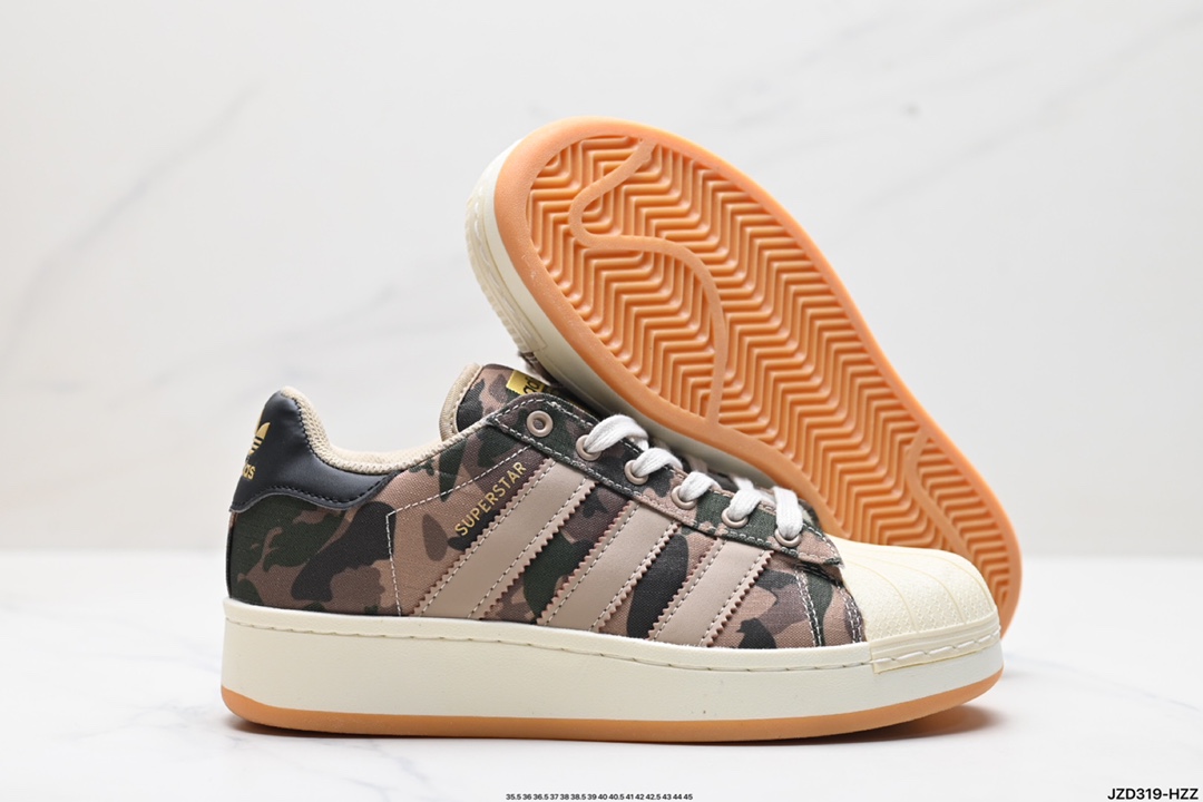 Adidas Originals Superstar XLG 贝壳头系列低帮厚底松糕经典百搭休闲运动板鞋 lF3691