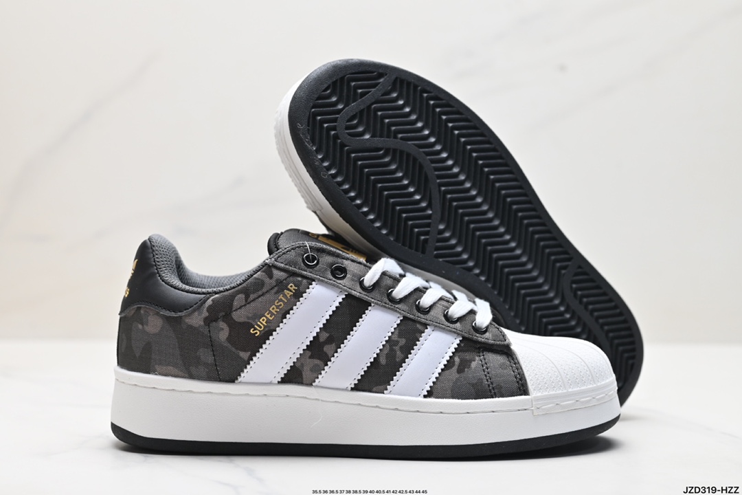 Adidas Originals Superstar XLG 贝壳头系列低帮厚底松糕经典百搭休闲运动板鞋 lF3691