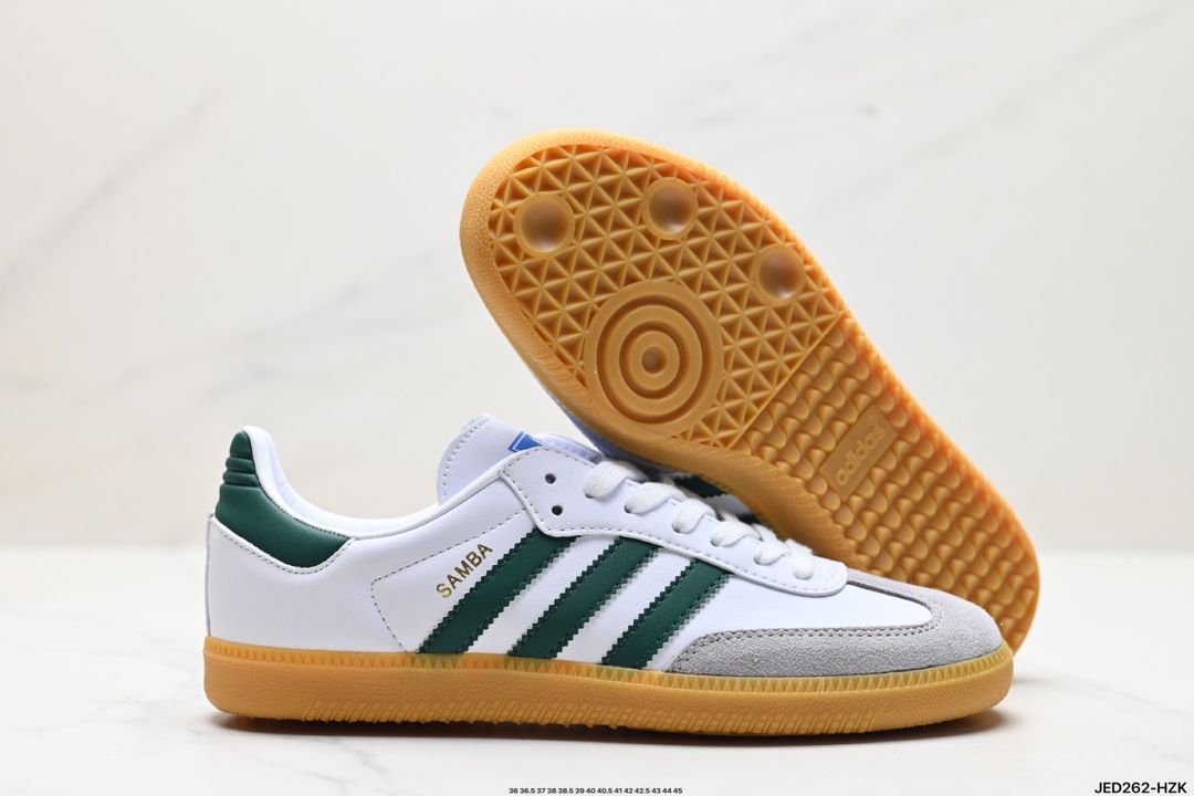 阿迪达斯三叶草Adidas Originals Samba OG 桑巴舞系列绅士德训足球风百搭低帮休闲运动板鞋 IH4881