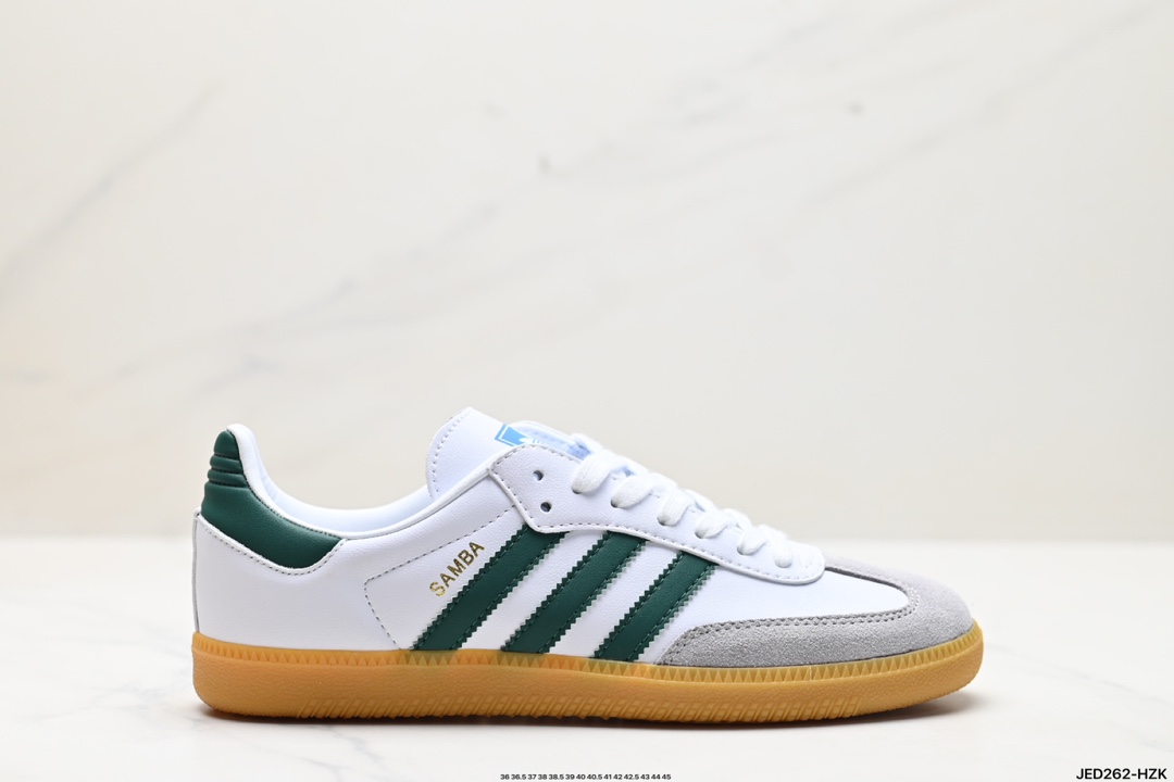 阿迪达斯三叶草Adidas Originals Samba OG 桑巴舞系列绅士德训足球风百搭低帮休闲运动板鞋 IH4881