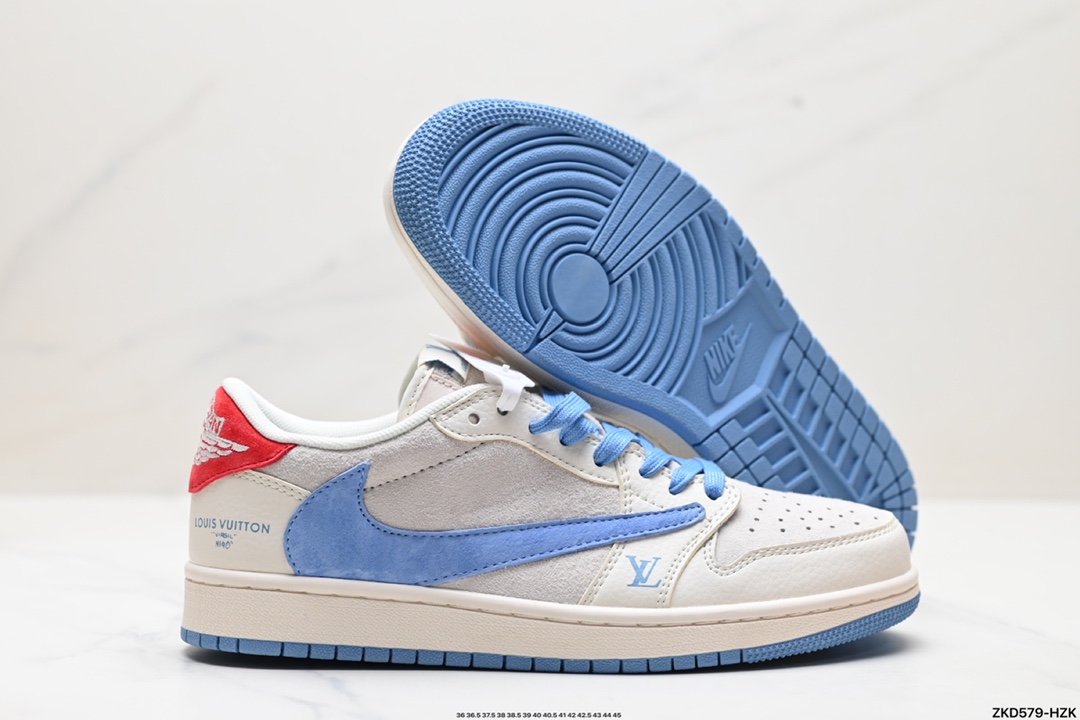 Travis Scott x Fragment Design x Jordan Air Jordan 1 Low OG SP AJ1 乔1 LV联名低帮文化休闲板鞋 XY2688-101