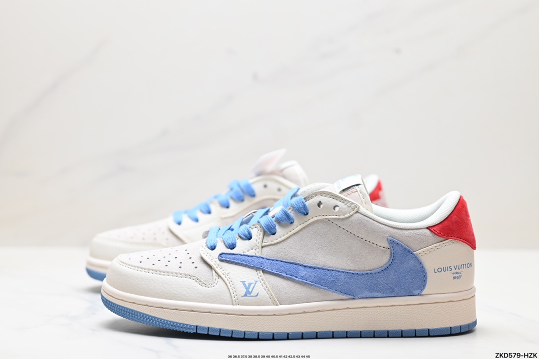 Travis Scott x Fragment Design x Jordan Air Jordan 1 Low OG SP AJ1 乔1 LV联名低帮文化休闲板鞋 XY2688-101