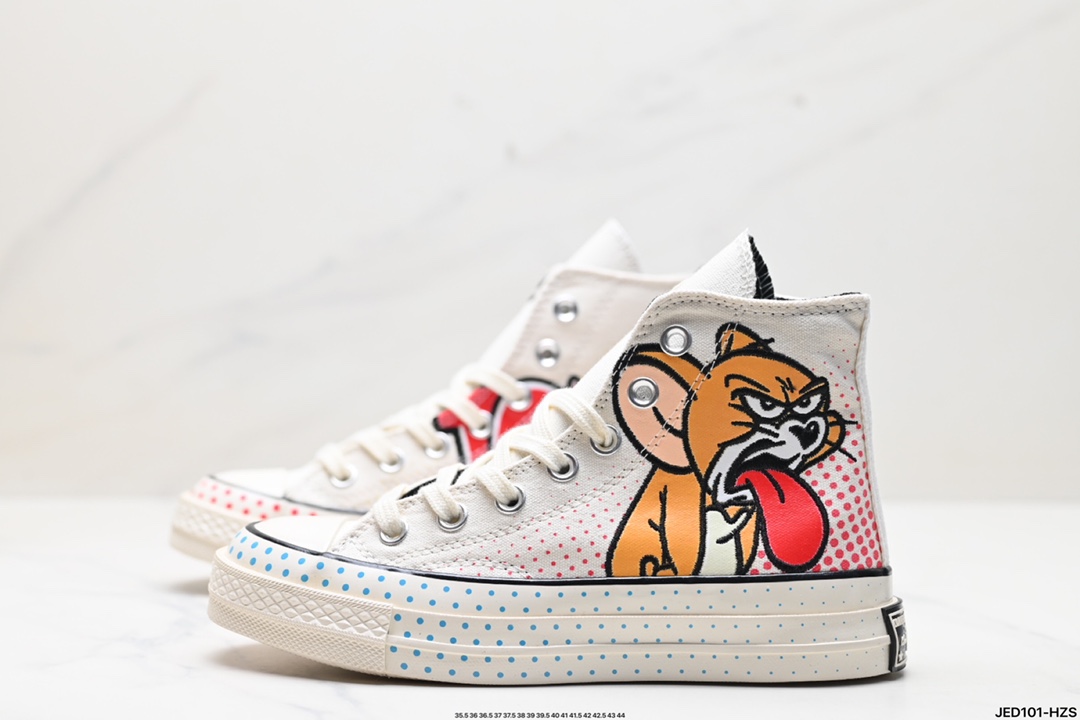 Converse 1970s 匡威Chuck Taylor All Star Tom Jerry 猫和老鼠 防滑耐磨 高帮 帆布鞋 165734C