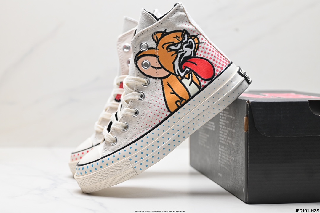 Converse 1970s 匡威Chuck Taylor All Star Tom Jerry 猫和老鼠 防滑耐磨 高帮 帆布鞋 165734C