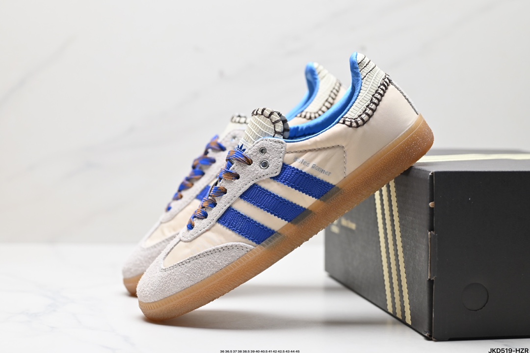 阿迪达斯Adidas Originals WB Nylon Samba 桑巴舞系列绅士德训足球风百搭低帮休闲运动板鞋 lH3261