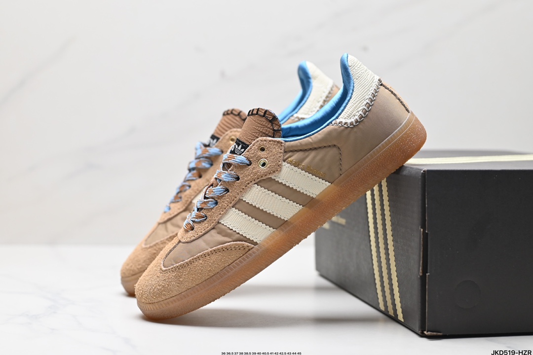 阿迪达斯Adidas Originals WB Nylon Samba 桑巴舞系列绅士德训足球风百搭低帮休闲运动板鞋 lH3261