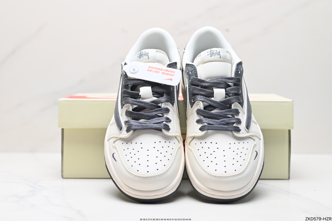 Travis Scott x Fragment Design x Jordan Air Jordan 1 Low OG SP AJ1 乔1 LV联名低帮文化休闲板鞋 DM6688-601