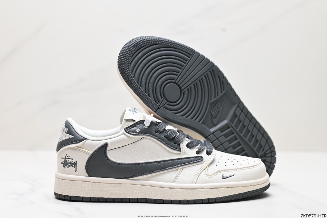 Travis Scott x Fragment Design x Jordan Air Jordan 1 Low OG SP AJ1 乔1 LV联名低帮文化休闲板鞋 DM6688-601