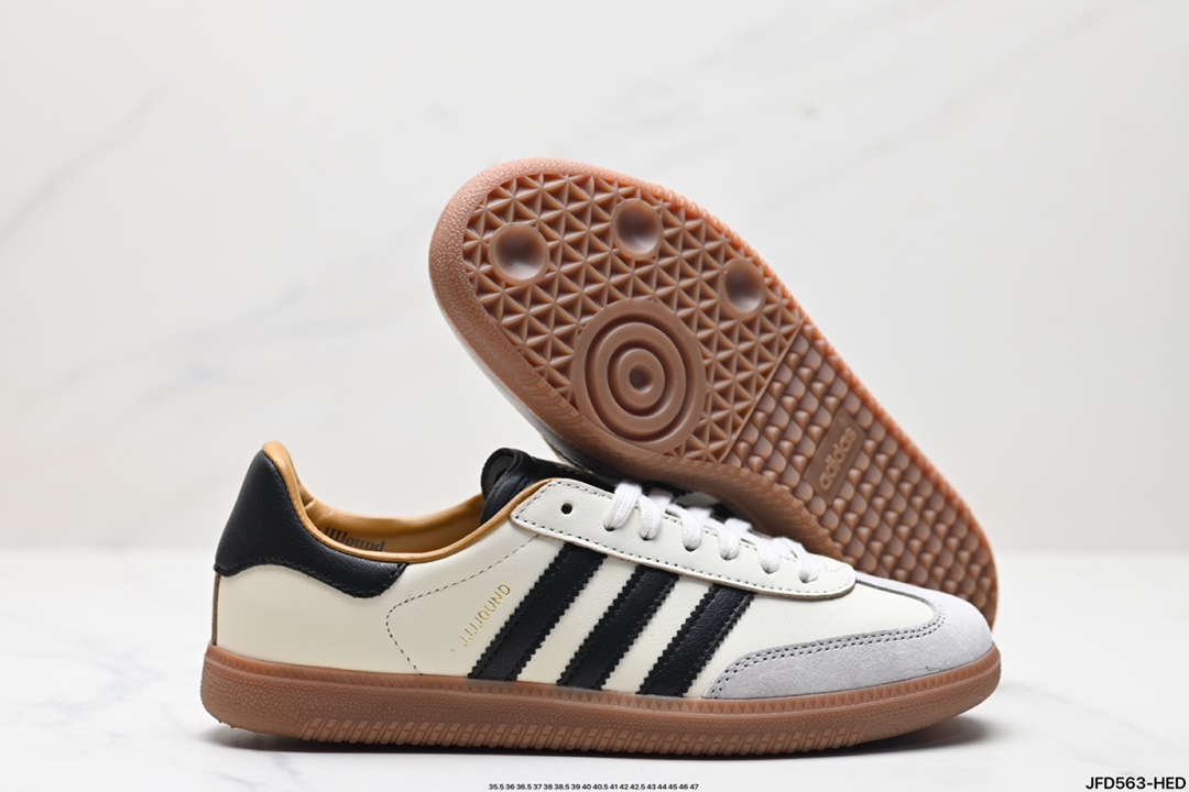 阿迪达斯三叶草Adidas Originals Samba Mig JJJJound 桑巴舞系列绅士德训足球风百搭低帮休闲运动板鞋 ID8708