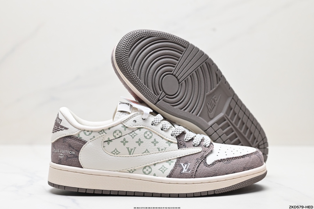 Travis Scott x Fragment Design x Jordan Air Jordan 1 Low OG SP AJ1 乔1 LV联名低帮文化休闲板鞋 SJ2068-105