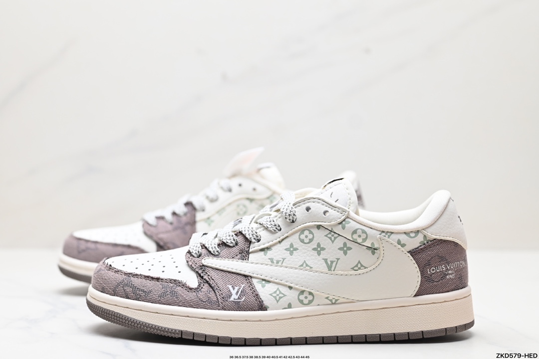 Travis Scott x Fragment Design x Jordan Air Jordan 1 Low OG SP AJ1 乔1 LV联名低帮文化休闲板鞋 SJ2068-105