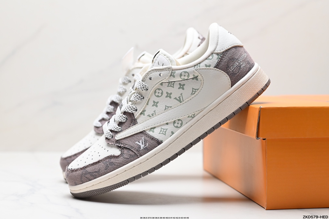 Travis Scott x Fragment Design x Jordan Air Jordan 1 Low OG SP AJ1 乔1 LV联名低帮文化休闲板鞋 SJ2068-105