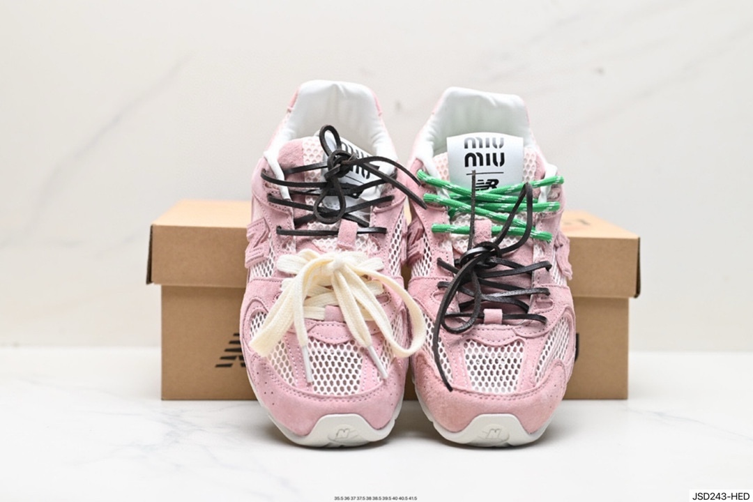 缪缪MiuMiu x NB新百伦New Balance 530 SL系列低帮慢跑鞋“联名翻毛卡其鞋带”5E165E_Z5O_F0401_F_D005