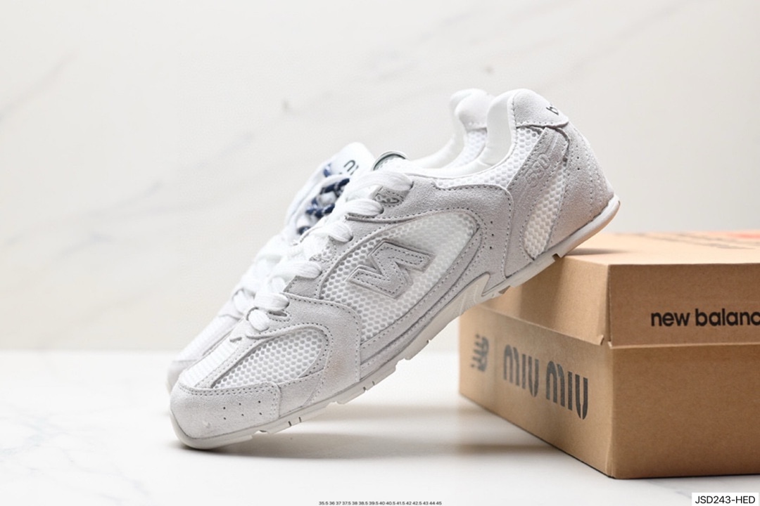 缪缪MiuMiu x NB新百伦New Balance 530 SL系列低帮经典慢跑鞋“联名翻毛卡其鞋带”5E165E_Z5O_F0401_F_D005