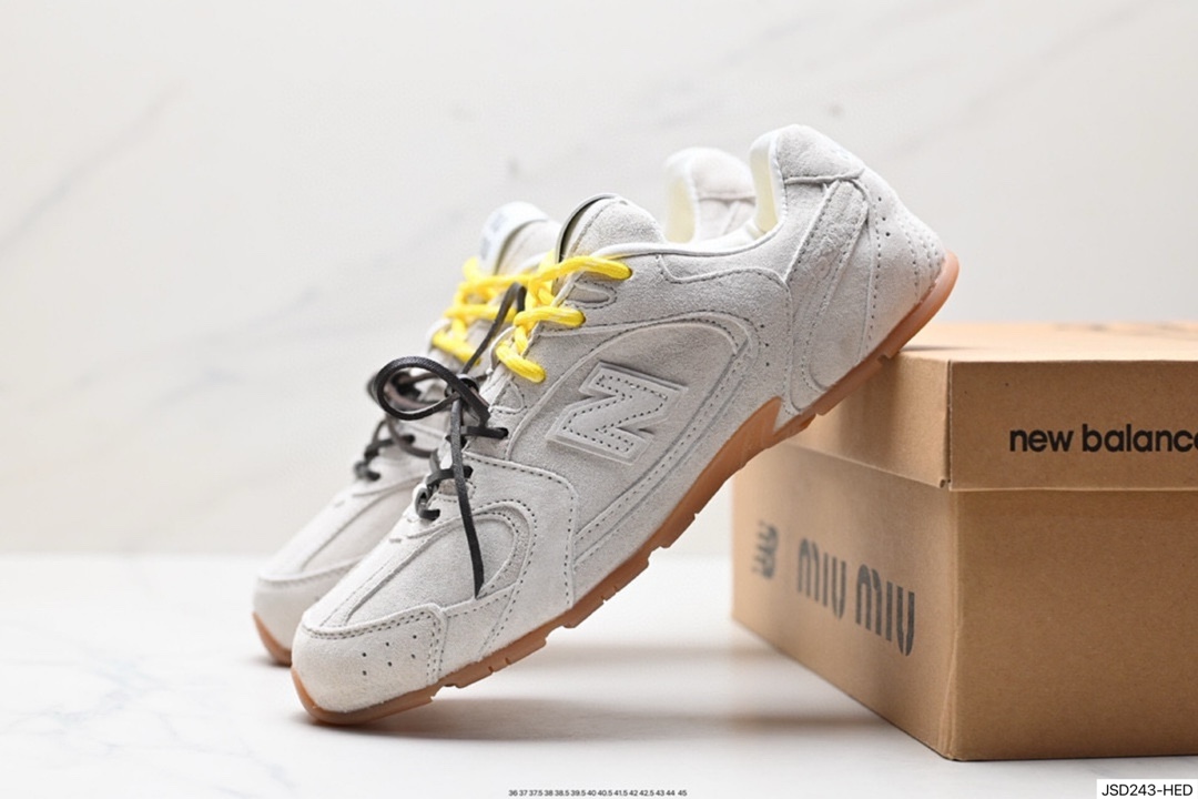 缪缪MiuMiu x NB新百伦New Balance 530 SL系列低帮经典慢跑鞋“联名翻毛卡其鞋带”5E165E_Z5O_F0401_F_D005