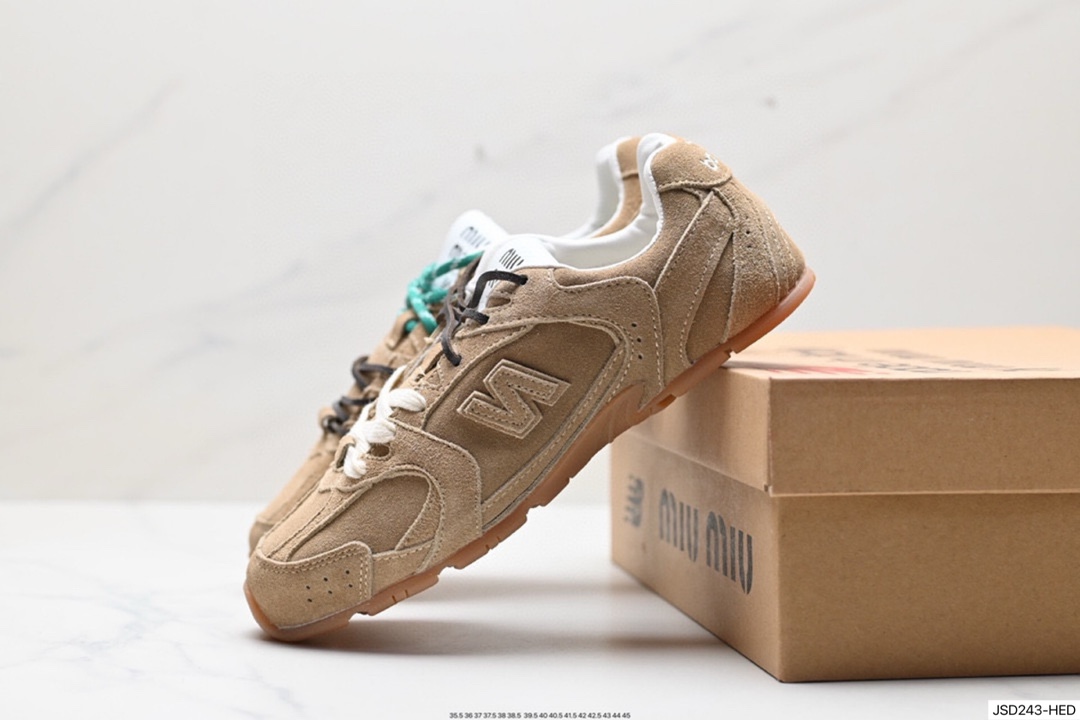 缪缪MiuMiu x NB新百伦New Balance 530 SL系列低帮经典慢跑鞋“联名翻毛卡其鞋带”5E165E_Z5O_F0401_F_D005