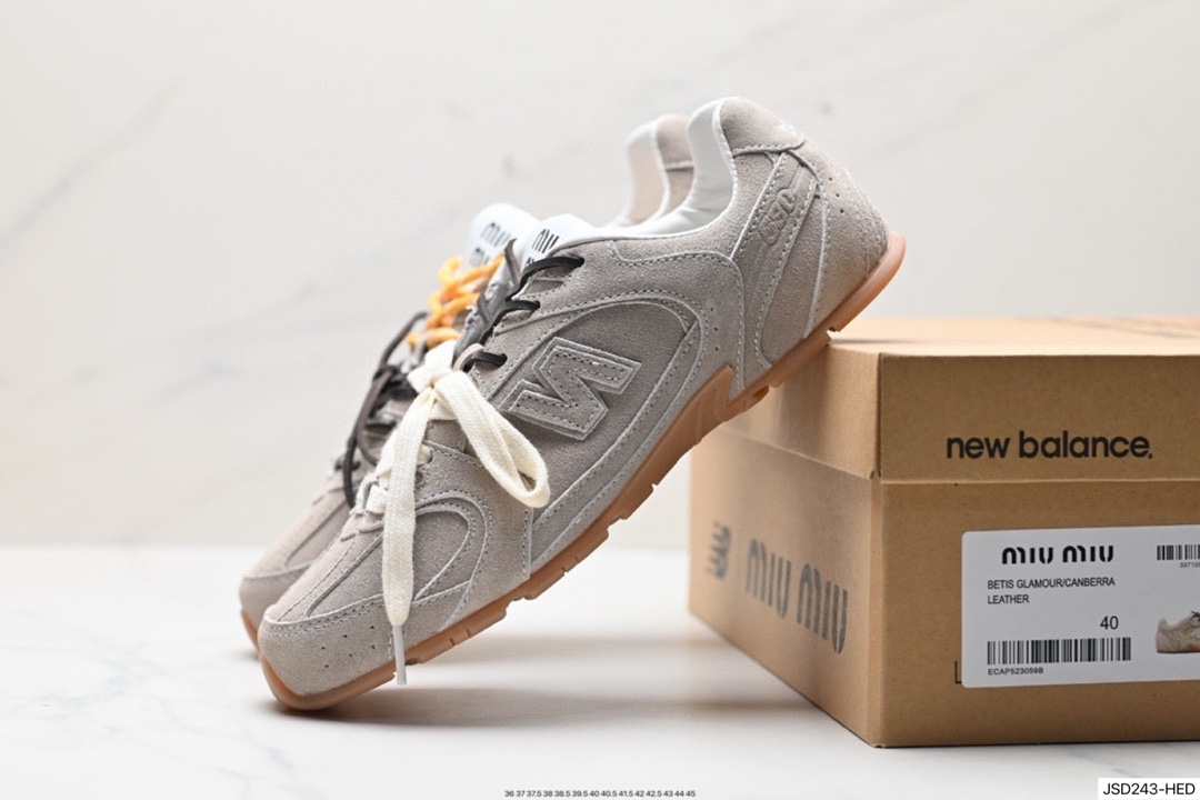 缪缪MiuMiu x NB新百伦New Balance 530 SL系列低帮经典慢跑鞋“联名翻毛卡其鞋带”5E165E_Z5O_F0401_F_D005