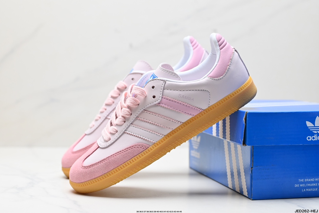 阿迪达斯三叶草Adidas Originals Samba OG 桑巴舞系列绅士德训足球风百搭低帮休闲运动板鞋 IE3437