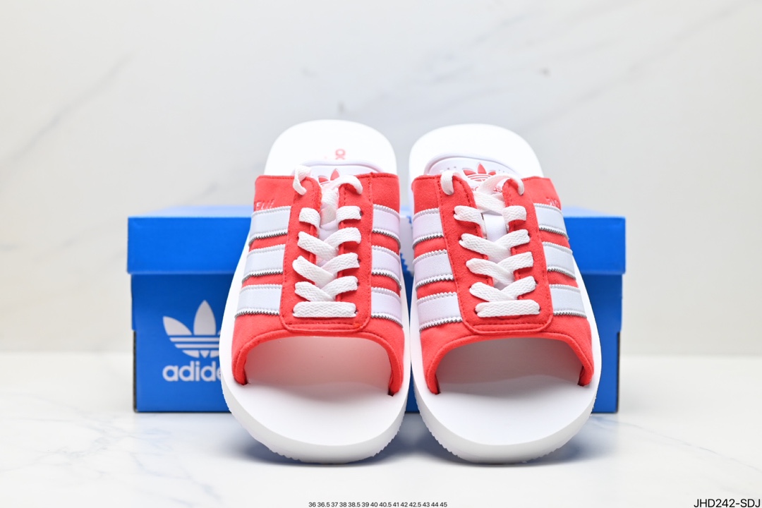 阿迪达斯ADIDAS GAZELLE BEACH休闲沙滩拖鞋女夏季新款adidas阿迪达斯官方三叶草 JQ7424