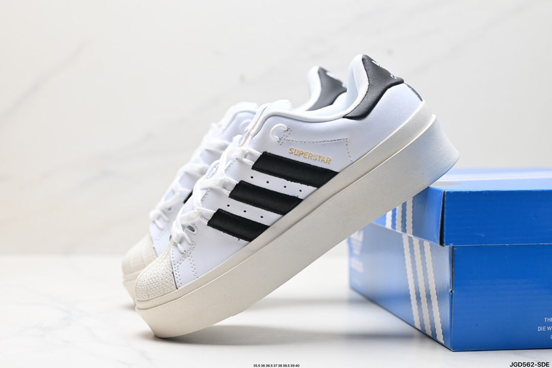 阿迪达斯Adidas Originals Superstar Bonega W三叶草贝壳头系列低帮经典百搭休闲运动板鞋 GY6793