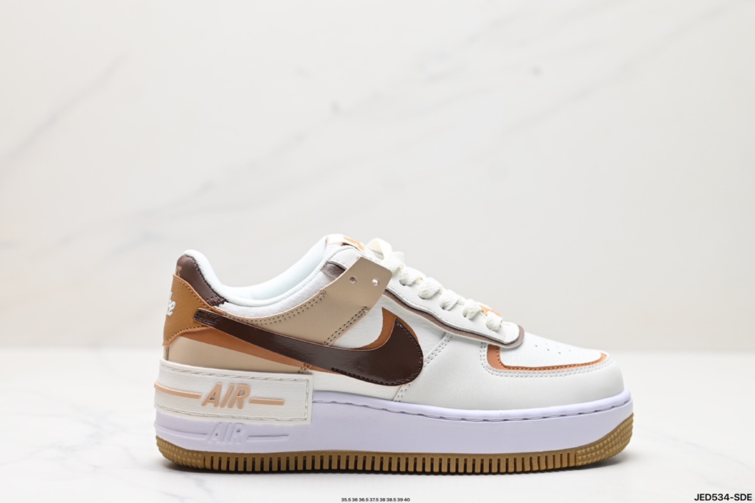 耐克NIKE WMNS Air Force 1 Shadow全新少女系解构主义设计低帮百搭板鞋 DZ1847-106