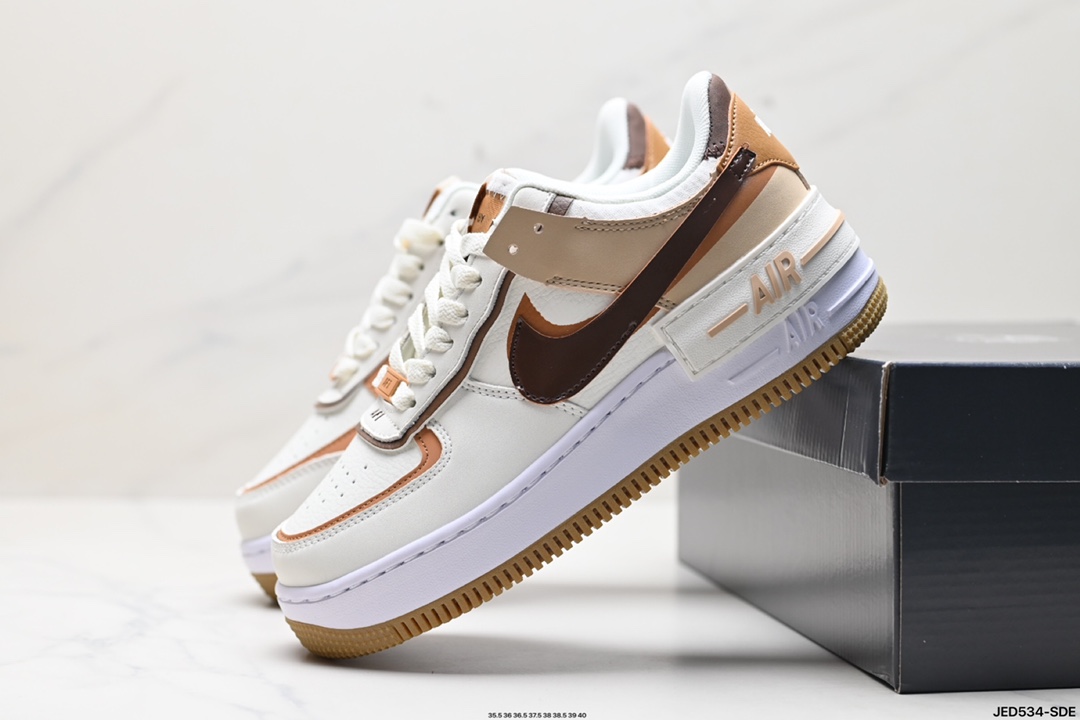 耐克NIKE WMNS Air Force 1 Shadow全新少女系解构主义设计低帮百搭板鞋 DZ1847-106