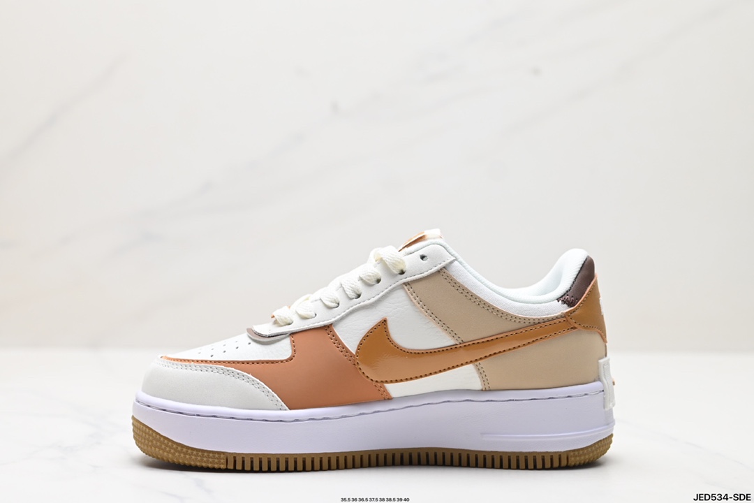 耐克NIKE WMNS Air Force 1 Shadow全新少女系解构主义设计低帮百搭板鞋 DZ1847-106