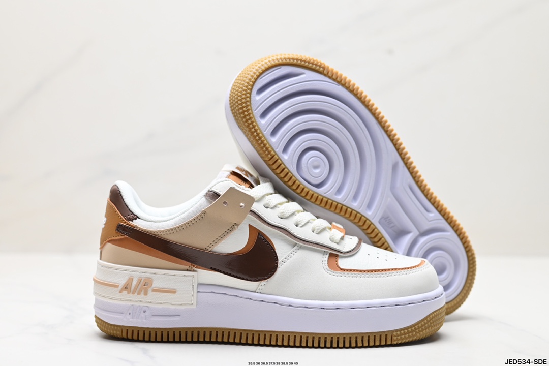 耐克NIKE WMNS Air Force 1 Shadow全新少女系解构主义设计低帮百搭板鞋 DZ1847-106